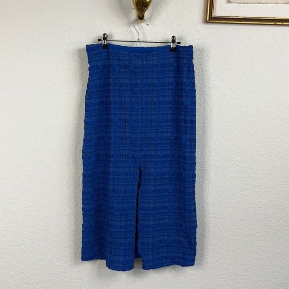 Cult Gaia Caspara Popcorn Midi Slit Skirt Persian Blue - Picture 9 of 11